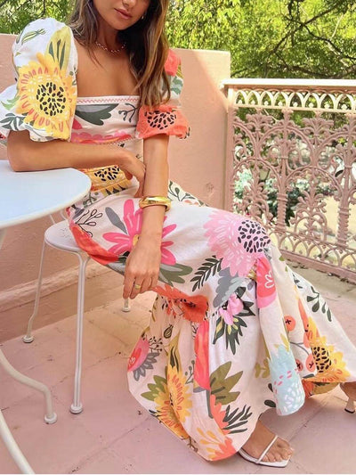 Frieda - Bloemenprint Lange Jurk
