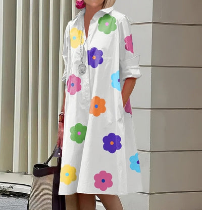 Fina - Luchtig Bloemen Midi Kleid