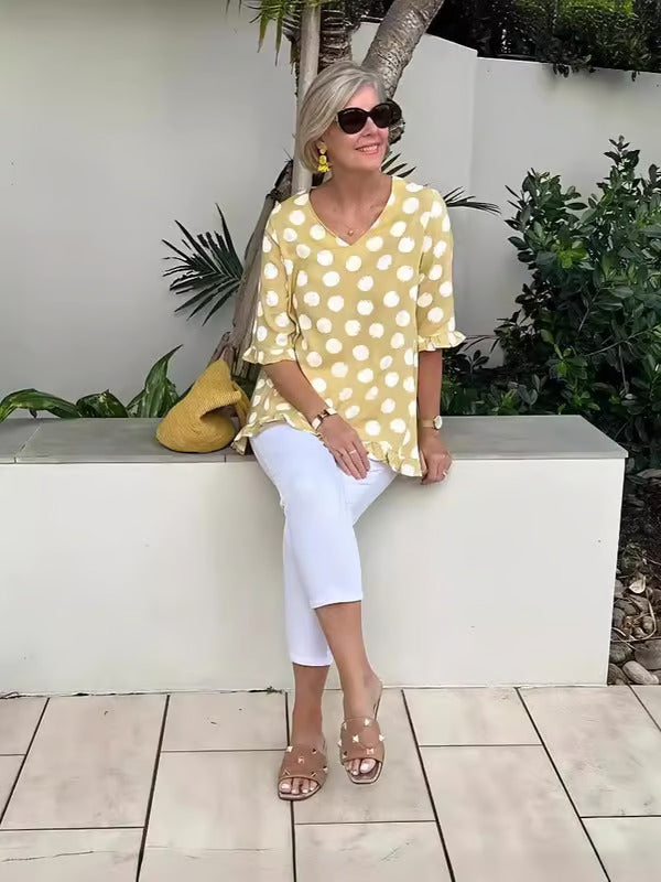 Camilia - Luchtige V-hals Blouse
