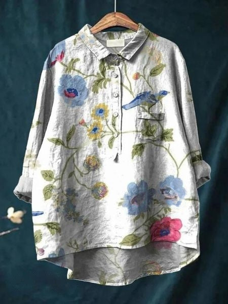 Lila - Elegante Bloemenblouse