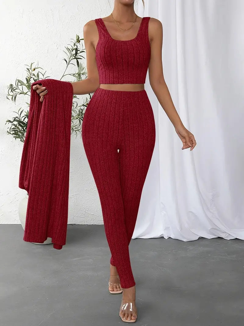 Solène - Chic Geribbelde Set