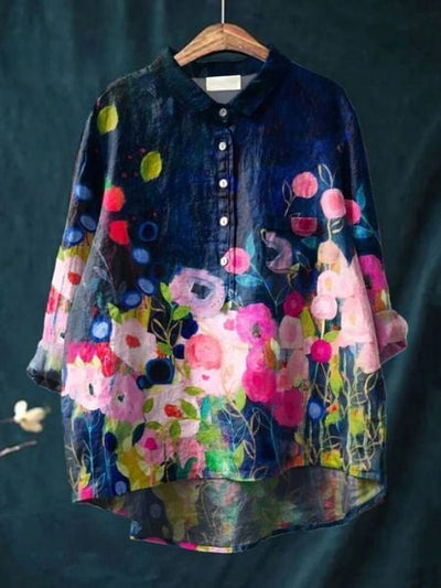 Lila - Elegante Bloemenblouse