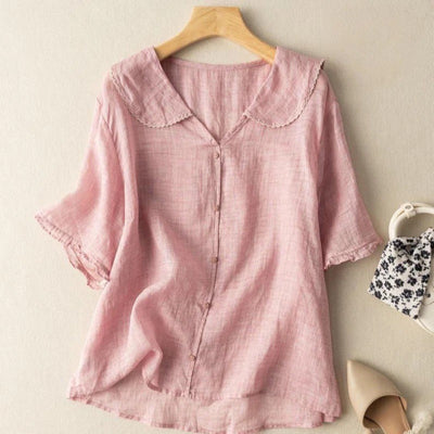 Adèle - Luchtige Linnen Blouse
