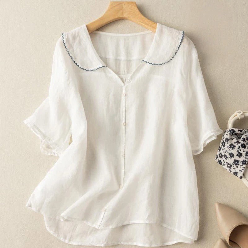 Adèle - Luchtige Linnen Blouse