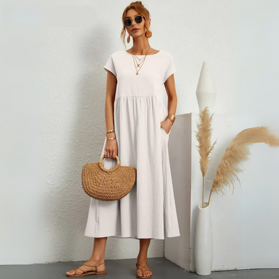 Isla - 100% Puur Katoenen Casual Midi-Jurk