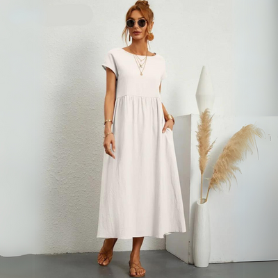 Isla - 100% Puur Katoenen Casual Midi-Jurk