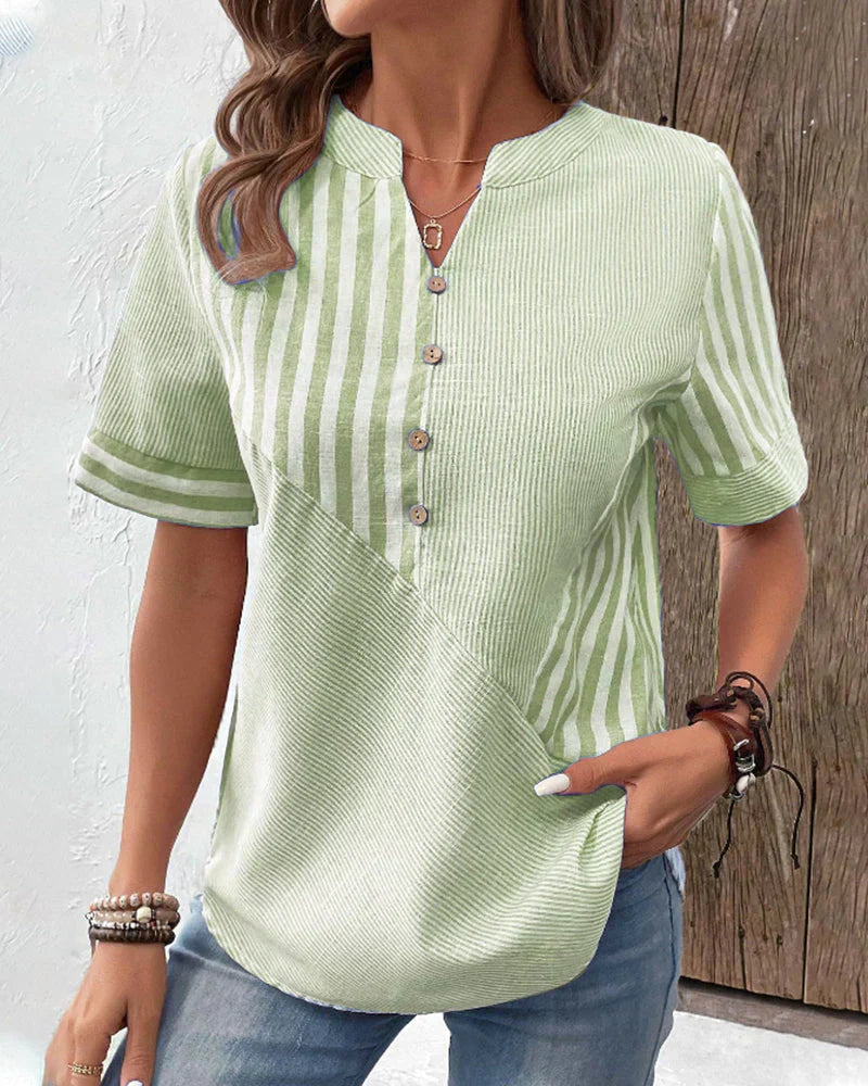 Jenny - Elegante Gestreepte Zomertop