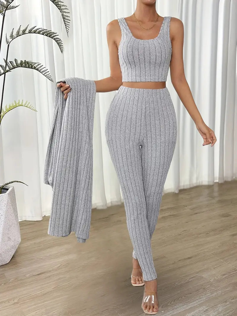 Solène - Chic Geribbelde Set