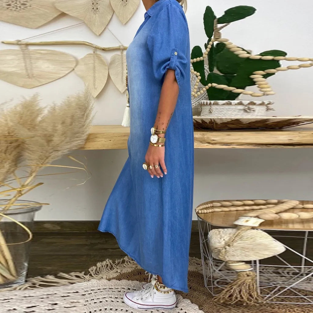 Lea - Lange Denim Jurk