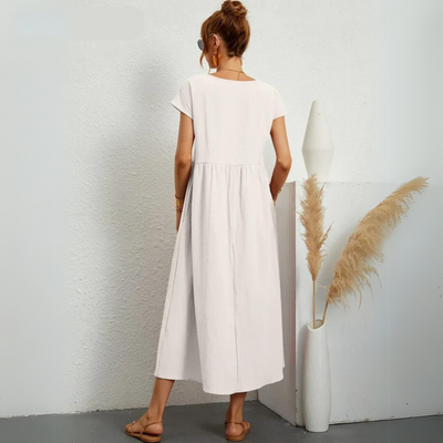 Isla - 100% Puur Katoenen Casual Midi-Jurk