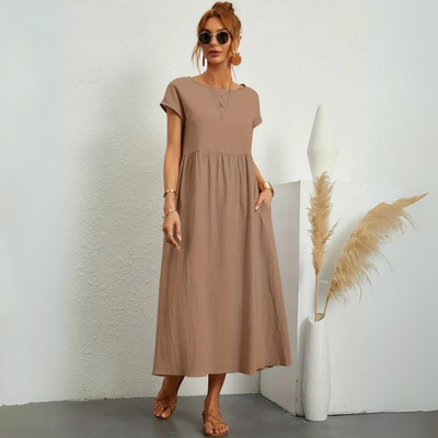 Isla - 100% Puur Katoenen Casual Midi-Jurk