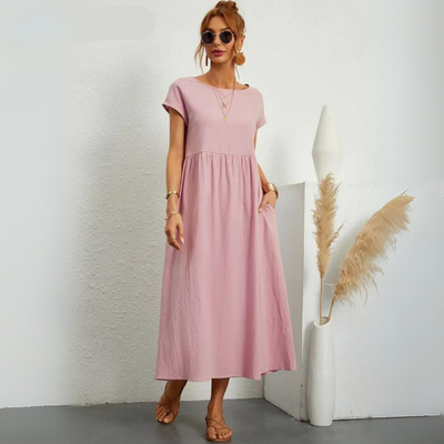 Isla - 100% Puur Katoenen Casual Midi-Jurk