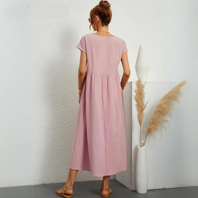 Isla - 100% Puur Katoenen Casual Midi-Jurk