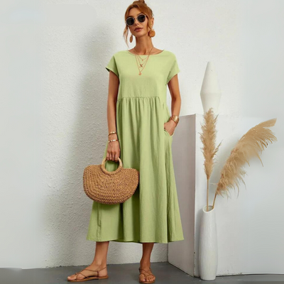 Isla - 100% Puur Katoenen Casual Midi-Jurk