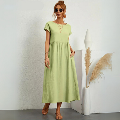 Isla - 100% Puur Katoenen Casual Midi-Jurk