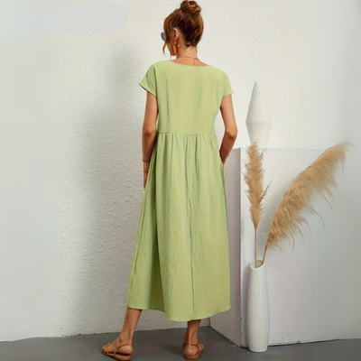 Isla - 100% Puur Katoenen Casual Midi-Jurk