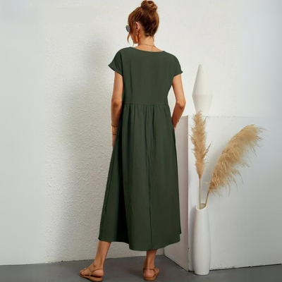 Isla - 100% Puur Katoenen Casual Midi-Jurk