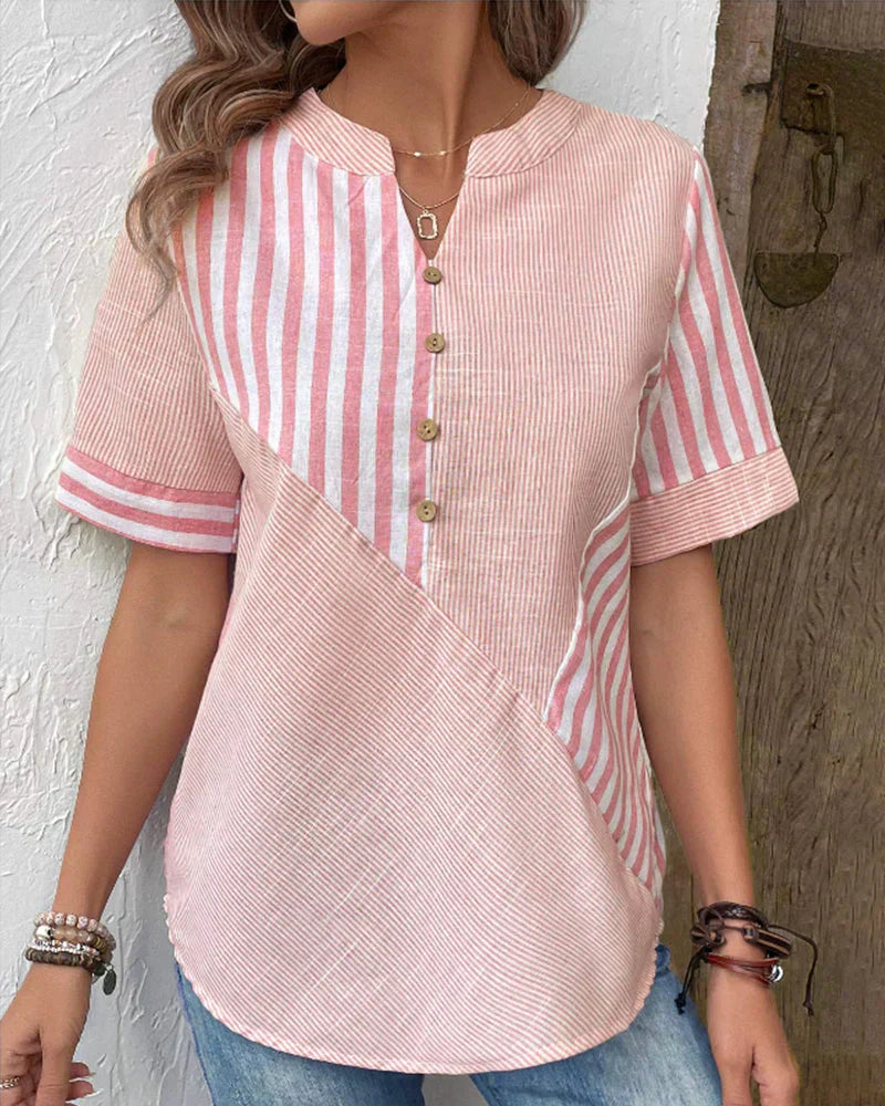 Jenny - Elegante Gestreepte Zomertop