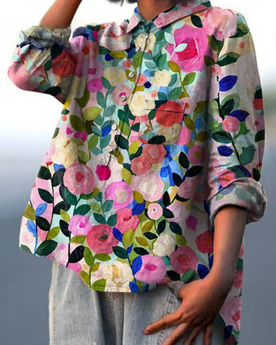 Lila - Elegante Bloemenblouse