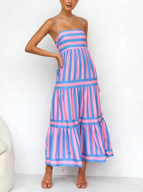 Vanessa - Elegante Gestreepte Jurk