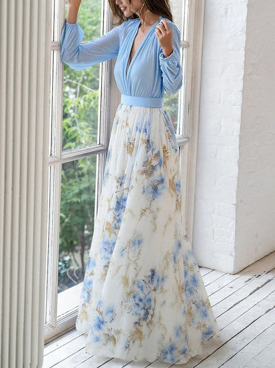 Elena - Maxi jurk met een schitterende bloemenprint
