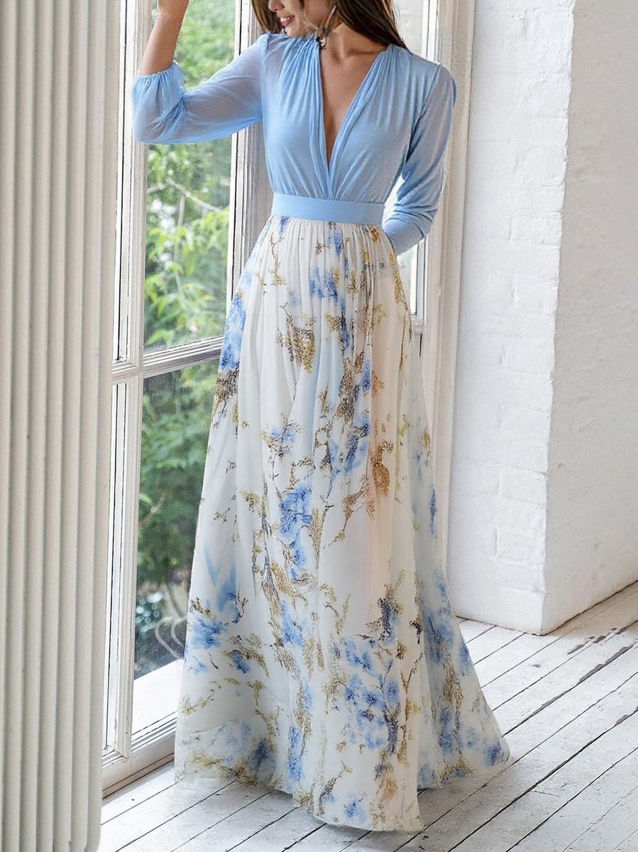 Elena - Maxi jurk met een schitterende bloemenprint