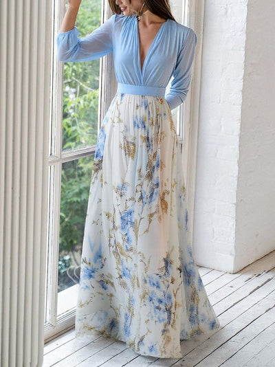 Elena - Maxi jurk met een schitterende bloemenprint