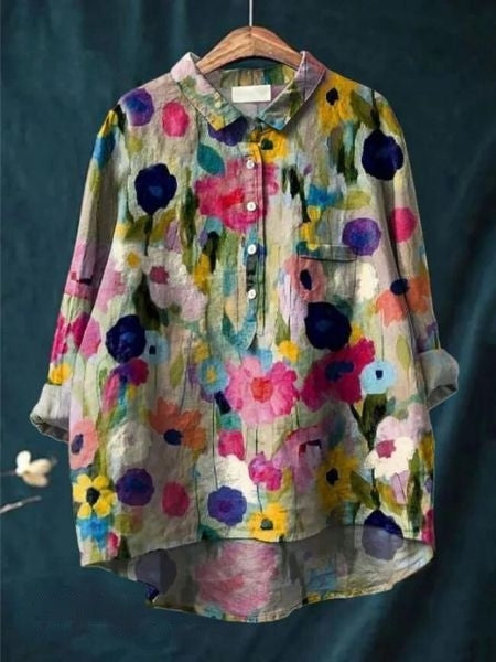 Lila - Elegante Bloemenblouse