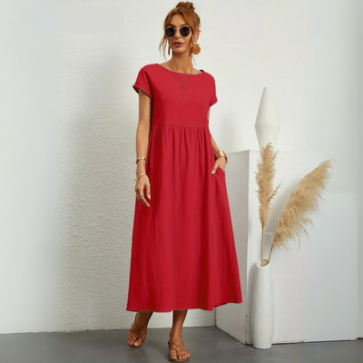 Isla - 100% Puur Katoenen Casual Midi-Jurk