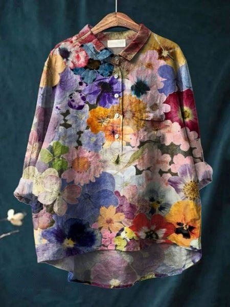 Lila - Elegante Bloemenblouse