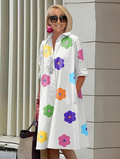 Fina - Luchtig Bloemen Midi Kleid