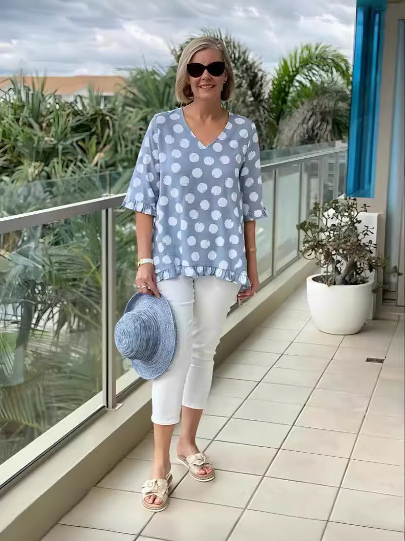 Camilia - Luchtige V-hals Blouse