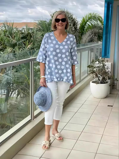 Camilia - Luchtige V-hals Blouse