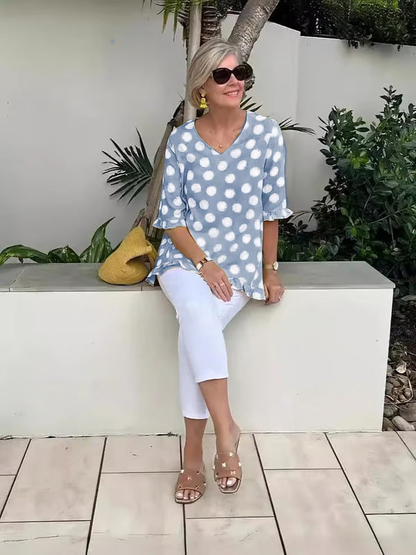 Camilia - Luchtige V-hals Blouse