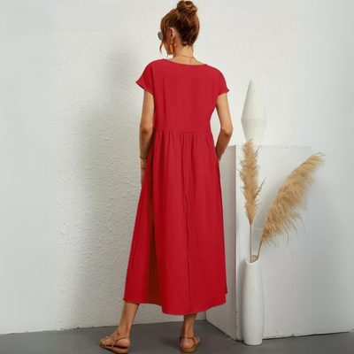 Isla - 100% Puur Katoenen Casual Midi-Jurk