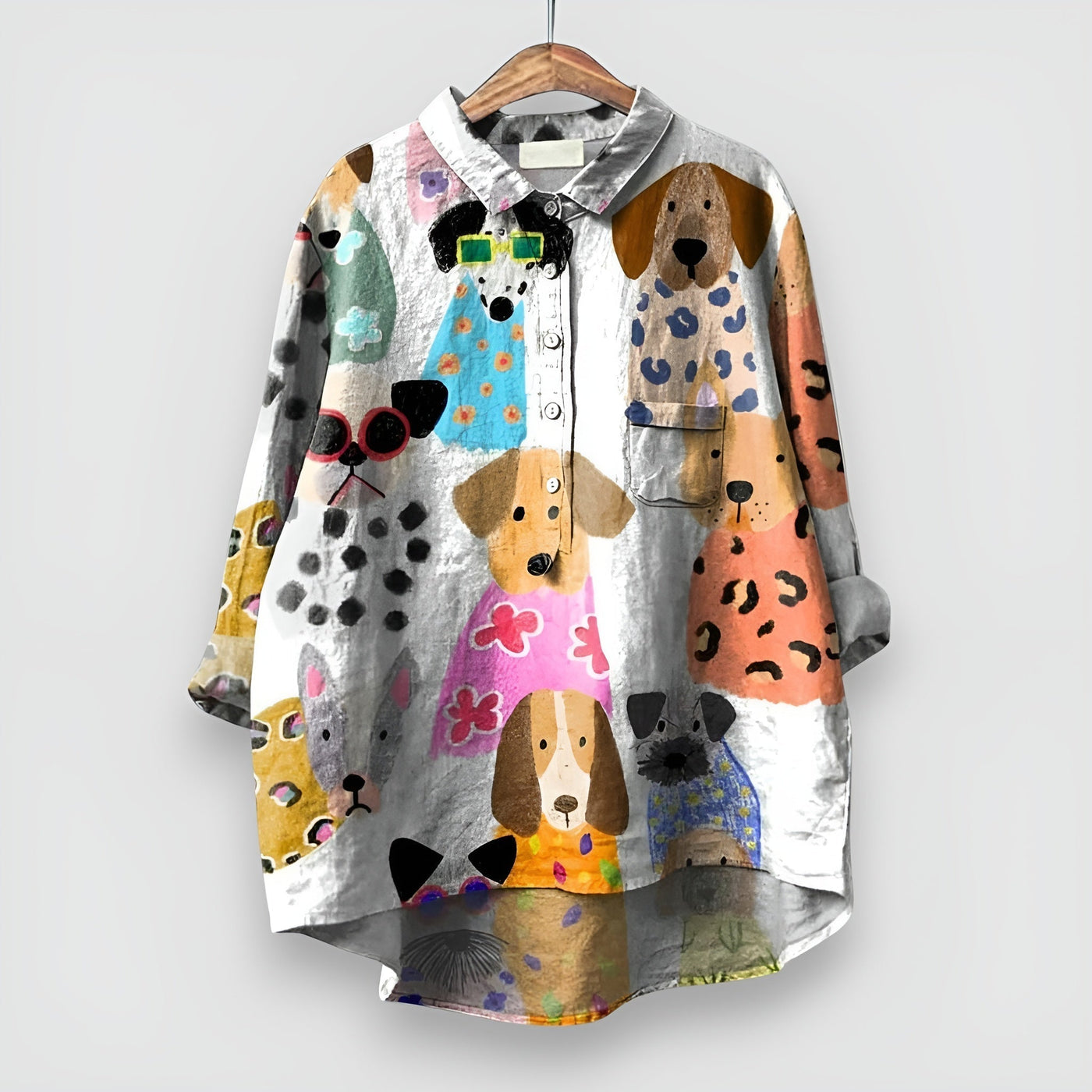 Sontje - Blouse voor vrouwen met hondenprint