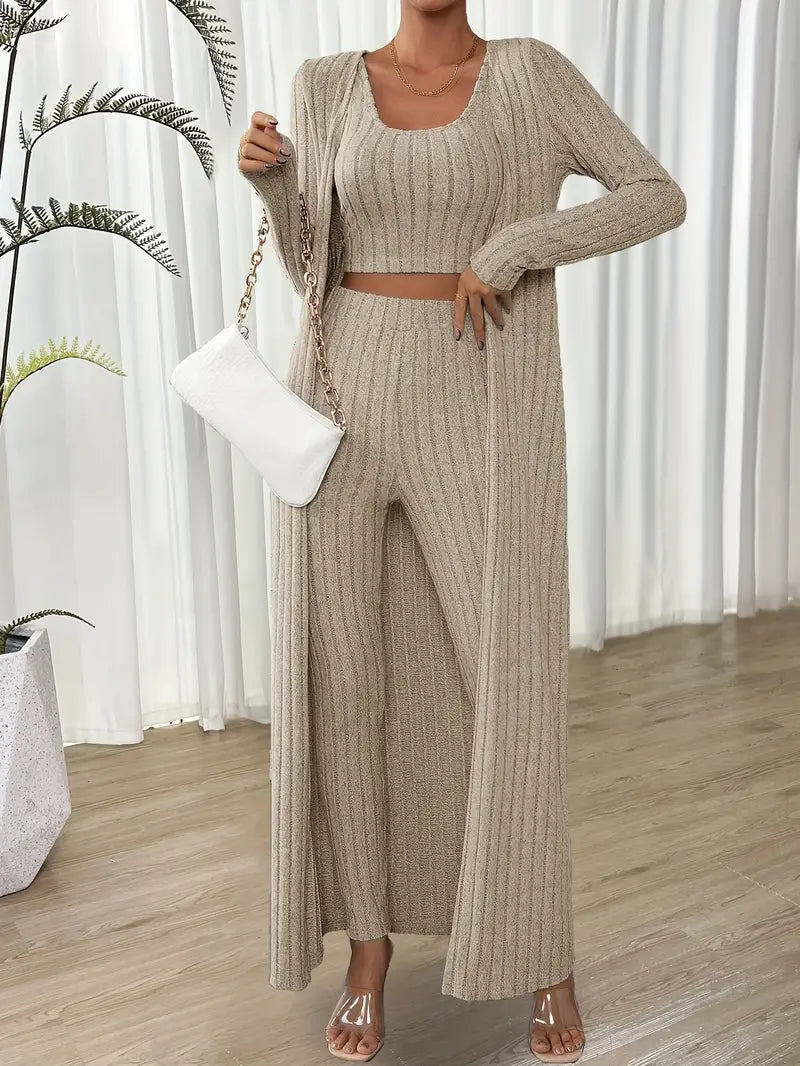 Solène - Chic Geribbelde Set