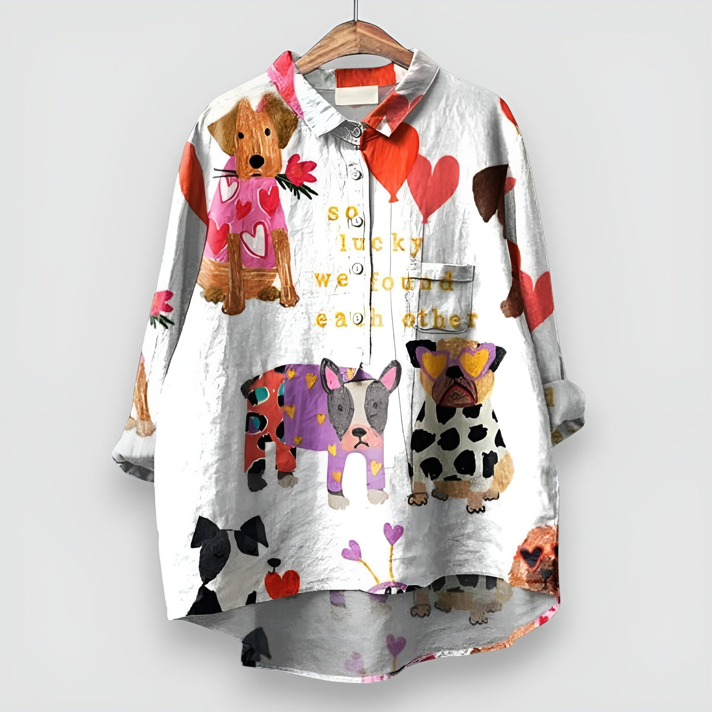 Sontje - Blouse voor vrouwen met hondenprint