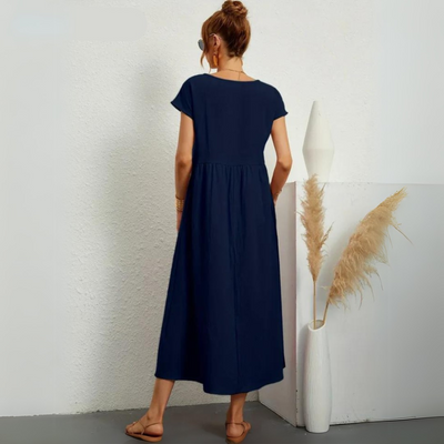 Isla - 100% Puur Katoenen Casual Midi-Jurk