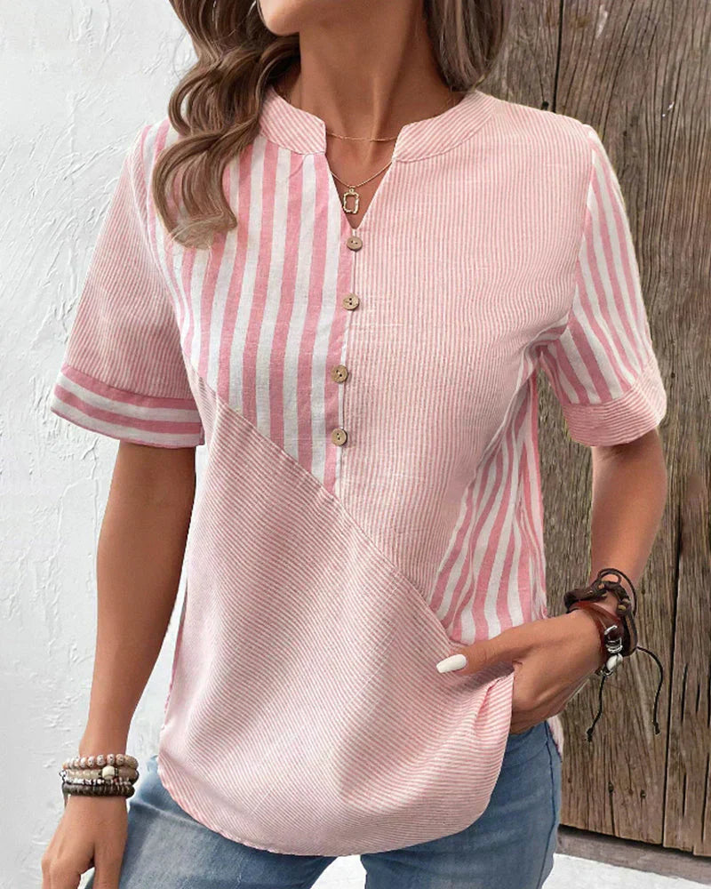 Jenny - Elegante Gestreepte Zomertop
