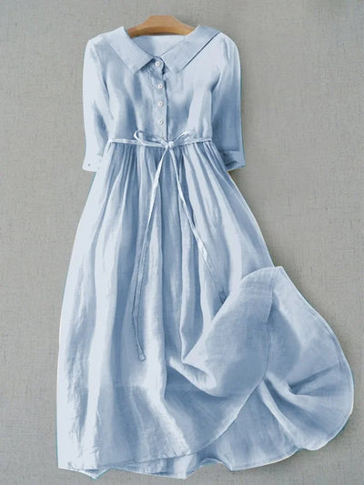 Lux - Elegante Korte Mouwen Jurk met Taille Lussen