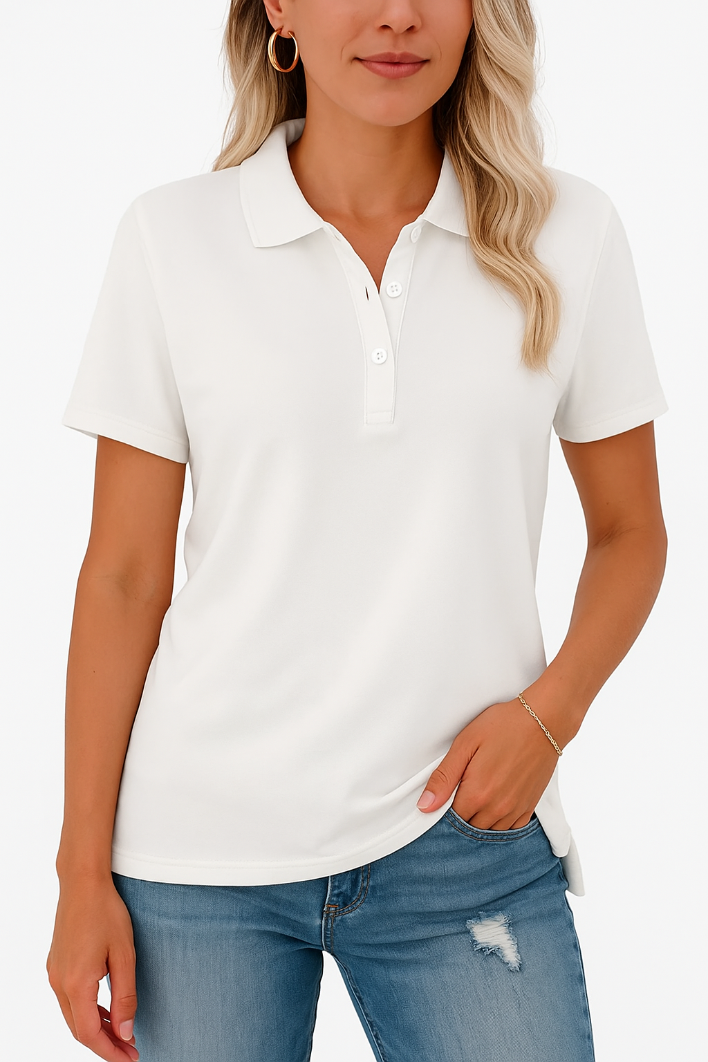 Julia - Ademend Polo Shirt met Elegante Stijl