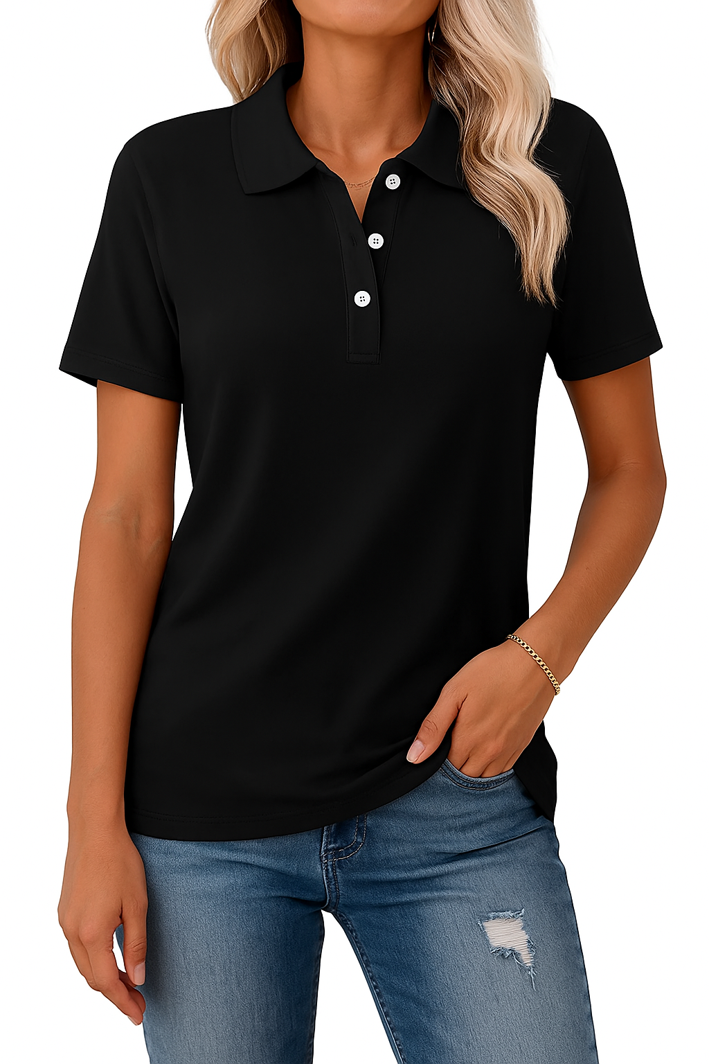 Julia - Ademend Polo Shirt met Elegante Stijl