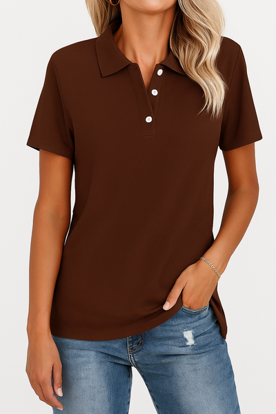 Julia - Ademend Polo Shirt met Elegante Stijl