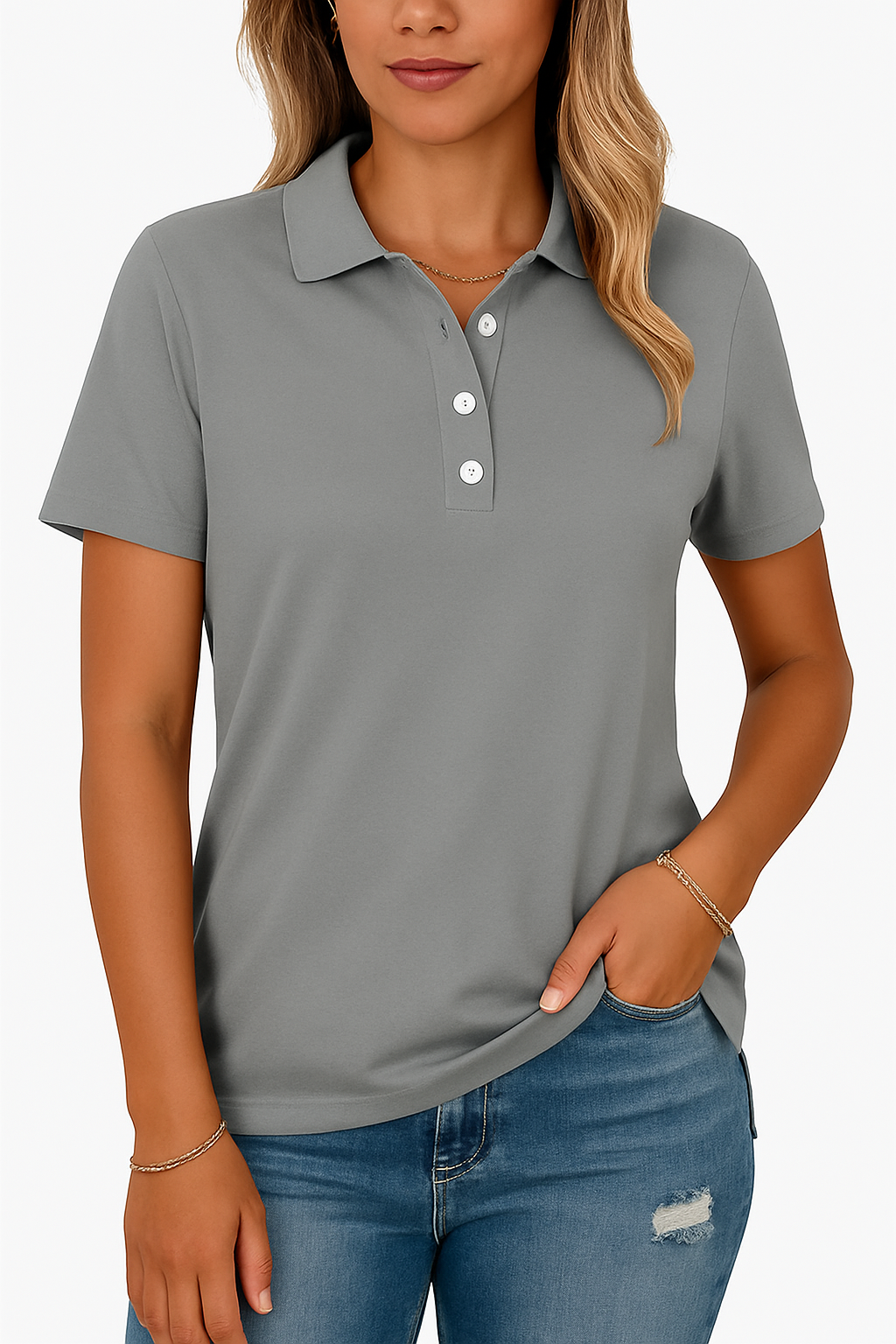 Julia - Ademend Polo Shirt met Elegante Stijl