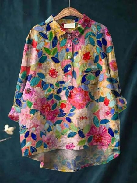 Lila - Elegante Bloemenblouse