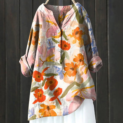 Daniela - Elegante Bloes met Bloemen