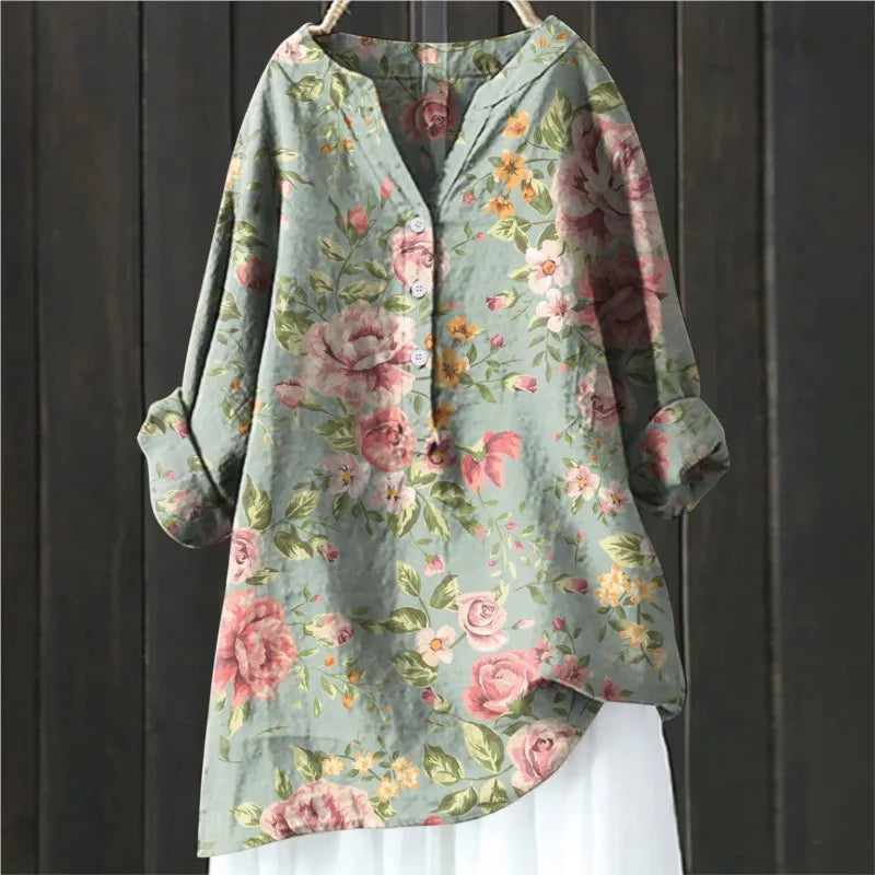 Daniela - Elegante Bloes met Bloemen