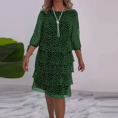 Ella - Elegante Midi Jurk met Stippen