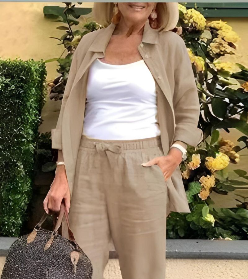 Martina - Set van Hemd en Broeken van Linnen en Katoen